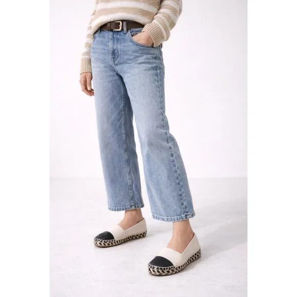 Tory Burch Cream and Black Espadrille Flats - Picture 11 of 11